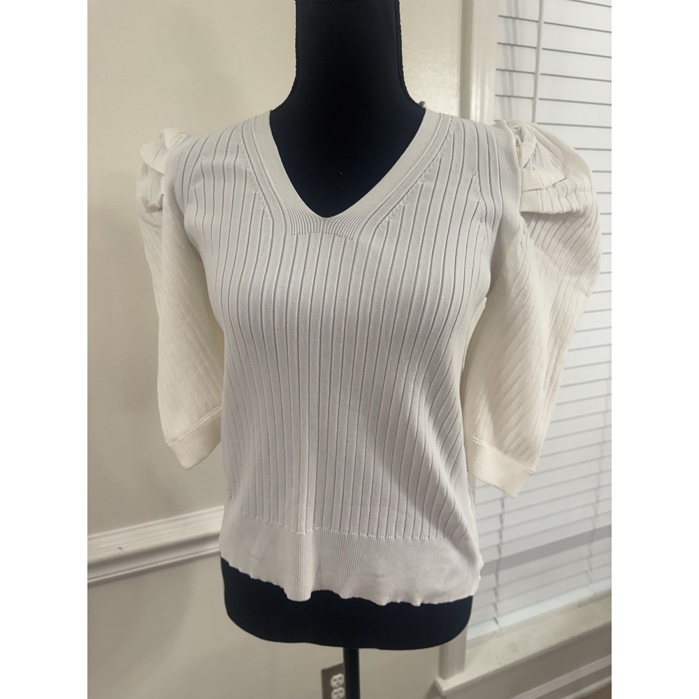 And The Why Double Layered Ruffle Sleeves Sweater Top‎